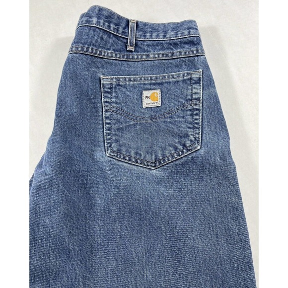 CARHARTT FR NFPA 2112 Men's Jeans Size 40 x 30 Blue Denim Relaxed Fit - Picture 2 of 10
